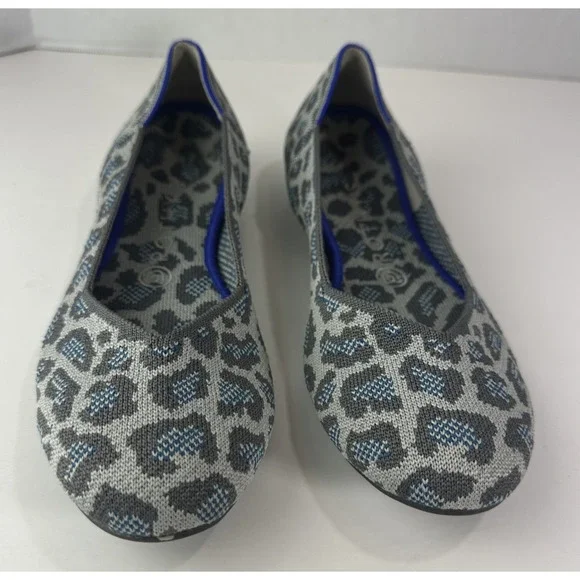 Rothy's Round Toe The Flat Ballet Slip On Knit Shoes Leopard Animal Print Sz 8.5 - Picture 12 of 13